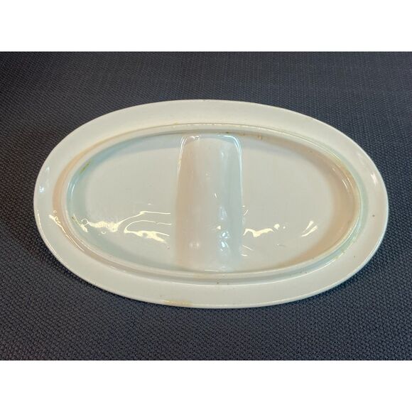 Vintage Petit Point Floral Needlepoint Harker Pottery Canister w/Lid USA Roses - Picture 11 of 13